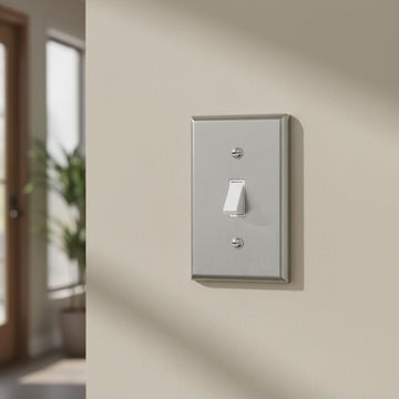 Enerlites Antimicrobial Toggle Switch One-Gang Metal Wall Plate, Mid-Size